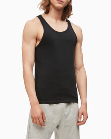 MODERN COTTON 彈性背心 2 件裝, Black/Black, hi-res