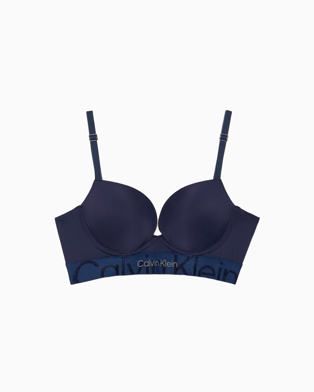 Embossed Icon Micro Push Up Plunge Bra, BLUE SHADOW, hi-res