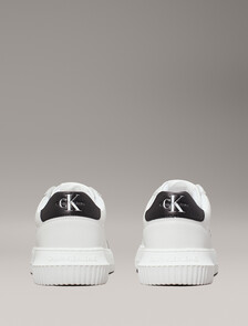 皮革運動鞋, White/Black, hi-res