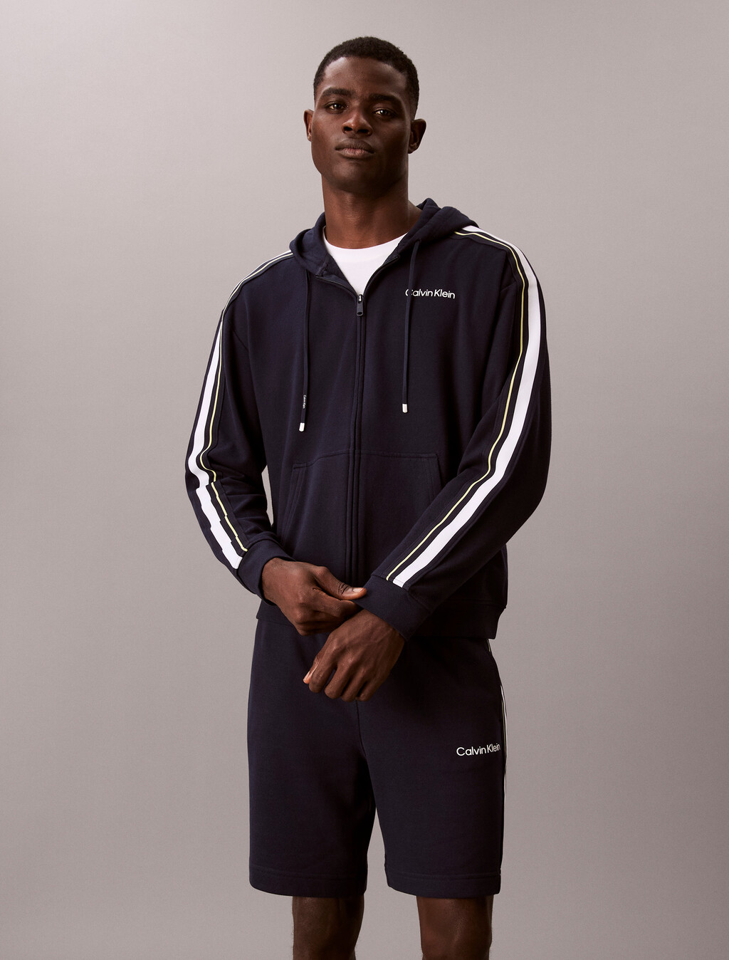 Cotton Blend French Terry Zip Hoodie, Shoreline, hi-res