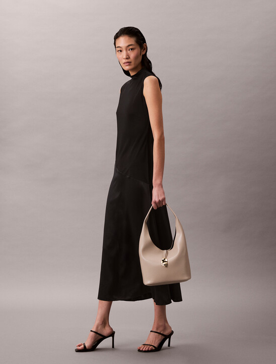 Stone Lock Slouchy Small Shoulder Bag