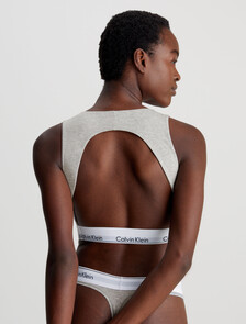 Modern Cotton Open Back Bralette, GREY HEATHER, hi-res