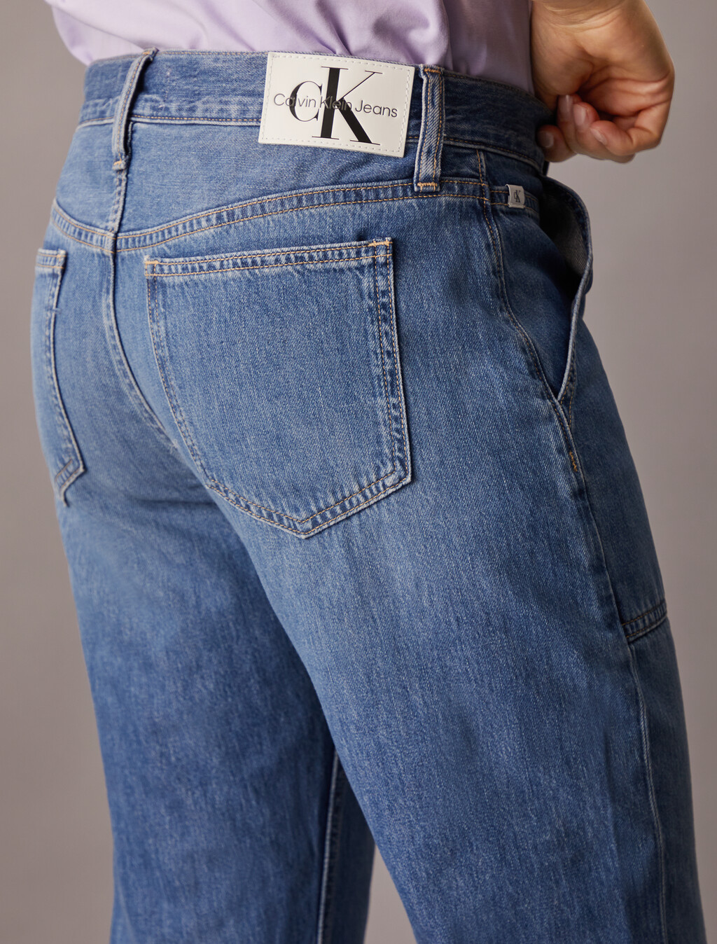 輕盈低腰直筒牛仔褲, Denim Light, hi-res