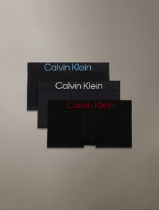 Bold Logo Low Rise Trunks 3 Pack, black w high rise logo/black w petunia pink logo/b, hi-res