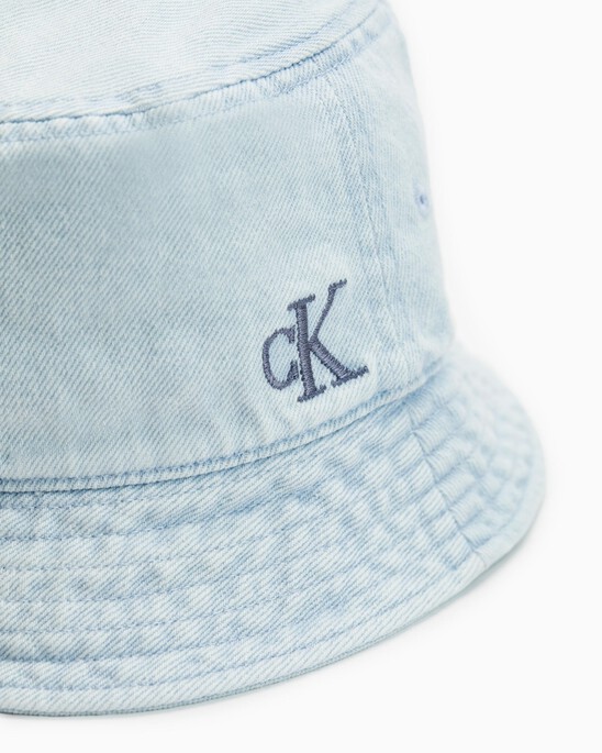 Washed Denim Monogram Bucket Hat