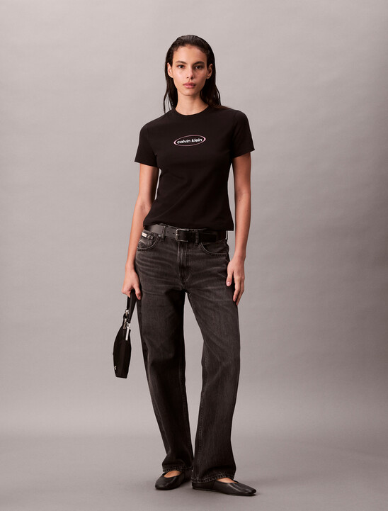 Oval Logo Print Slim Tee