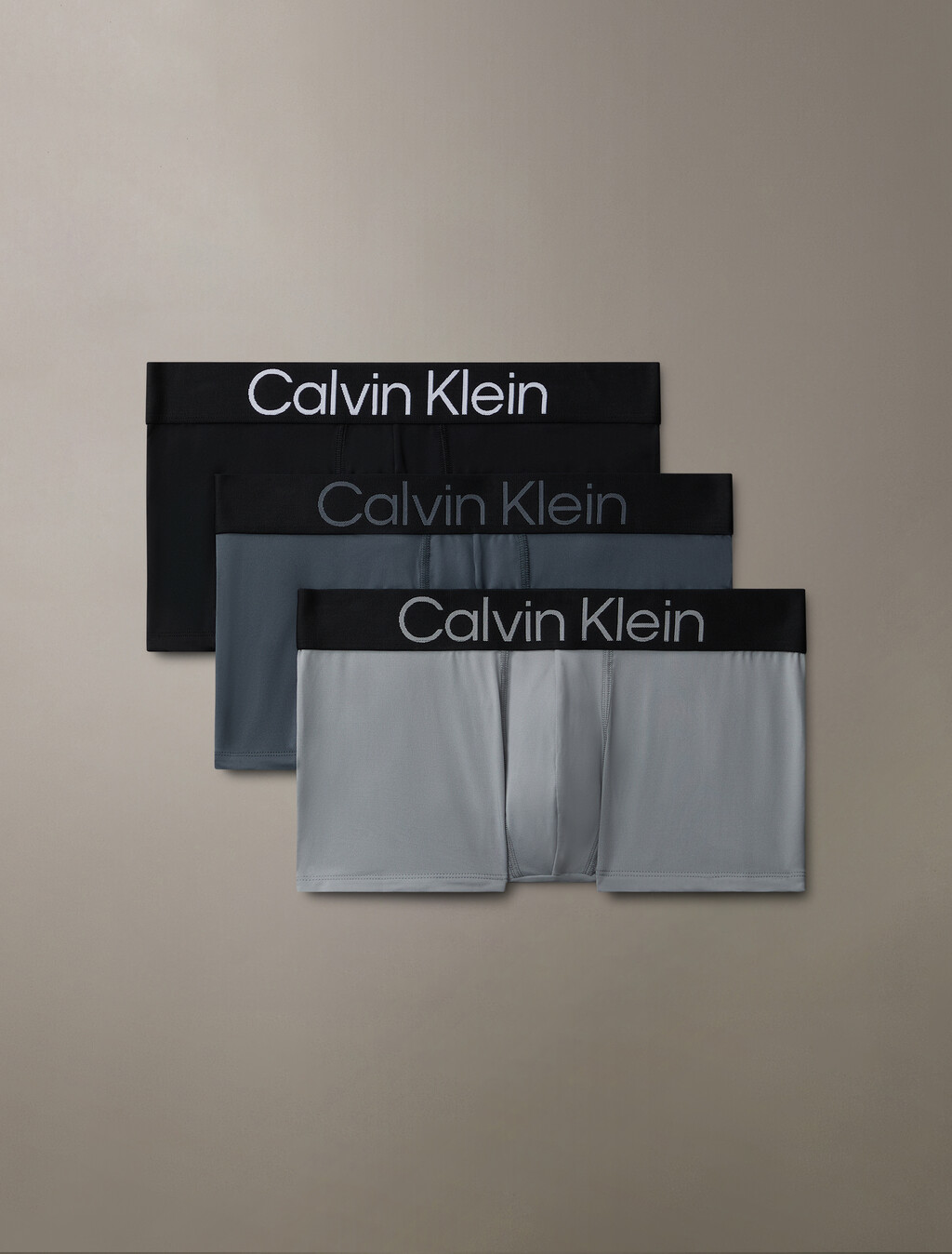 3 件套組對比標誌低腰平口內褲, BLACK/  TURBULENCE/  WOLF GREY, hi-res