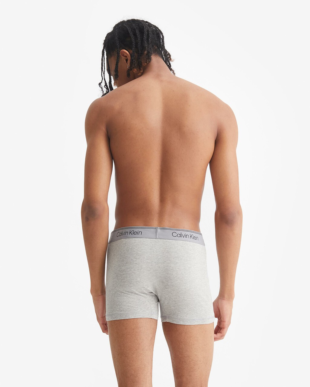 ATHLETIC COTTON 2 PACK TRUNKS, BLACK/GREY HEATHER, hi-res
