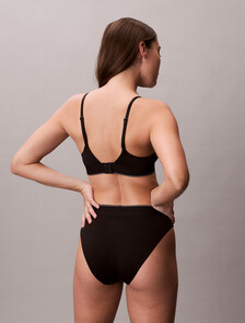 CK Graphic Push Up Plunge Bra, Black, hi-res