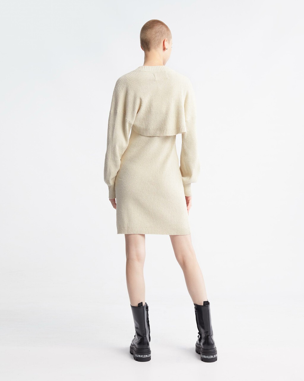 Feminine 2 In 1 Knit Dress | Eggshell | Calvin Klein Hong Kong