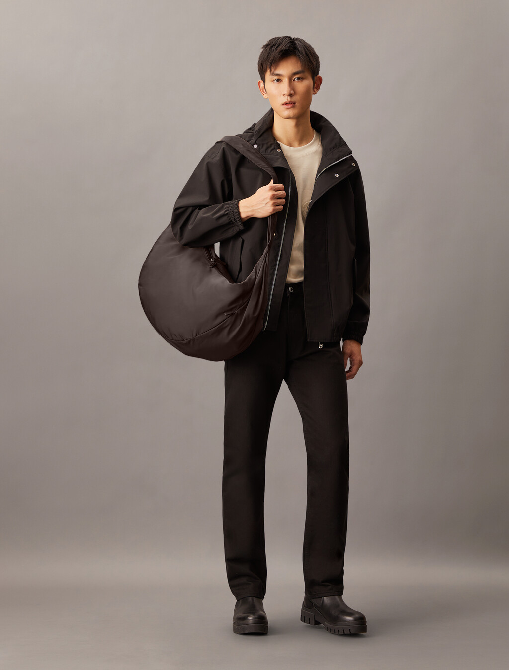 Pinched XL Hobo Bag, Mulch, hi-res