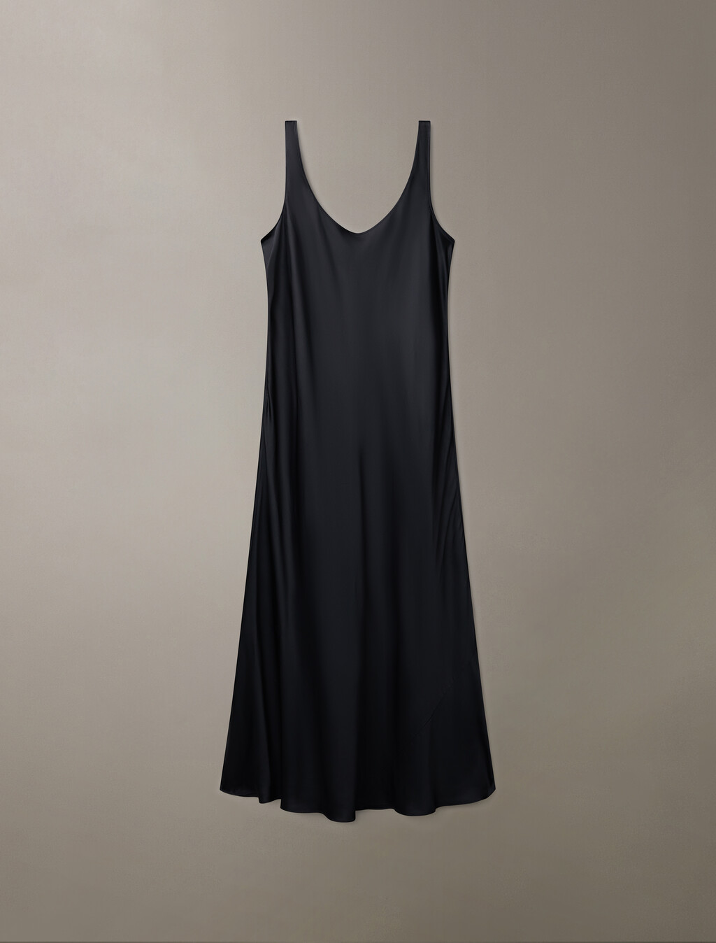 Hero Viscose Satin Slip Dress, Black, hi-res
