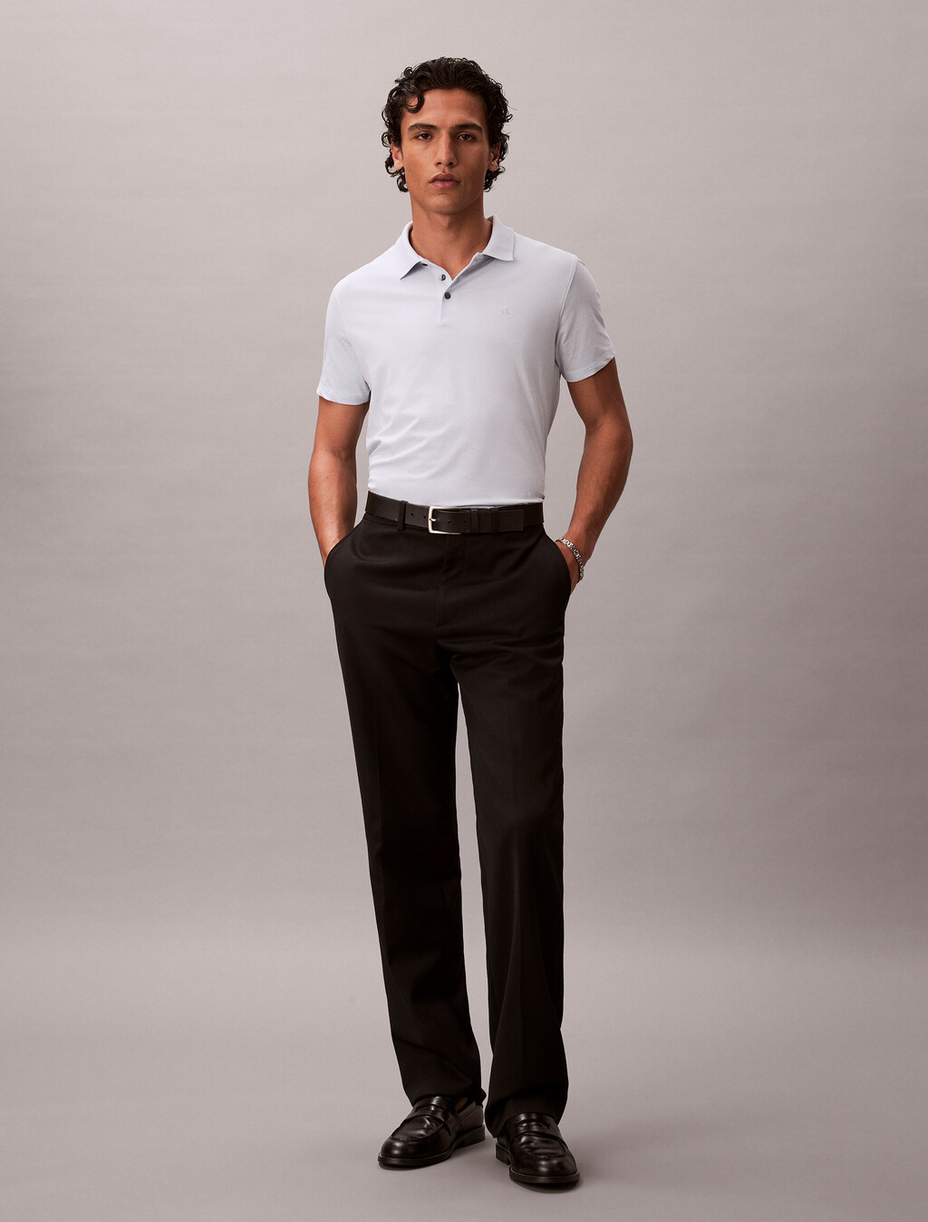Stretch Cotton Slim Polo, Plein Air, hi-res