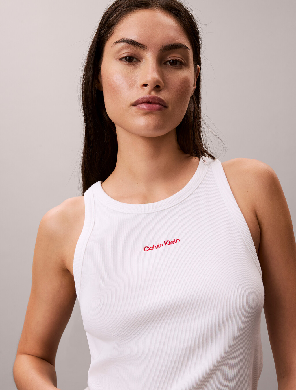 Tank Top - Cotton Stretch Rib, Classic White, hi-res