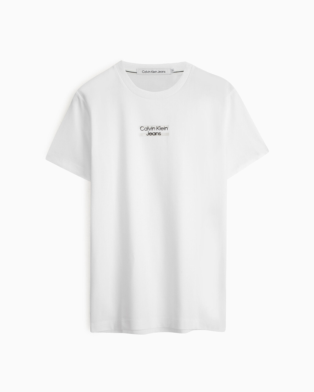 Mid Logo Print Slim Fit Tee, Bright White, hi-res