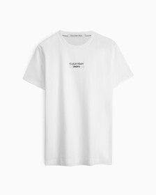 Mid Logo Print Slim Fit Tee, Bright White, hi-res