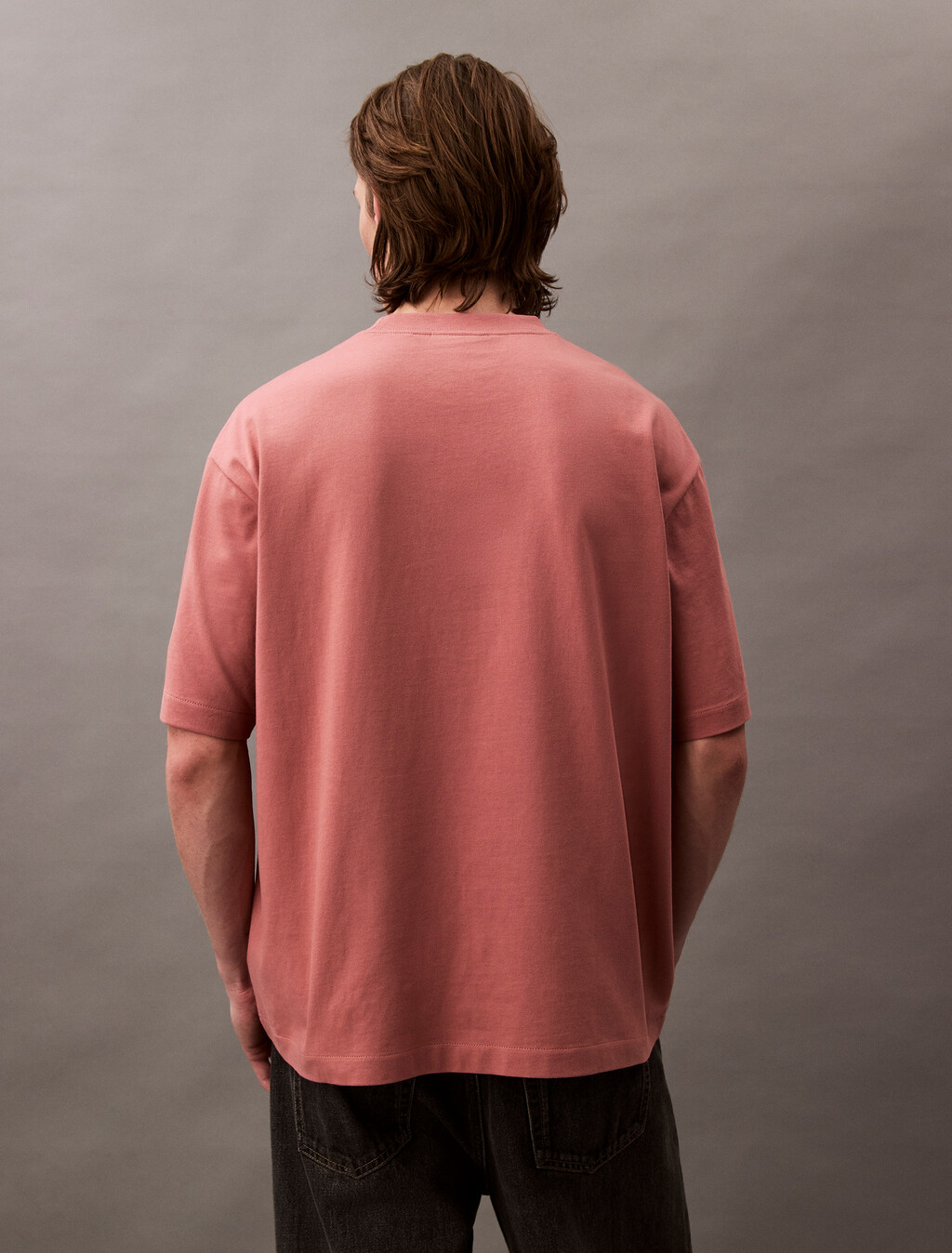 Calvin Logo 圓領上衣, Light Mahogany, hi-res