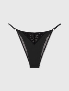 High Leg Tanga - Minimalist Lace, BLACK, hi-res