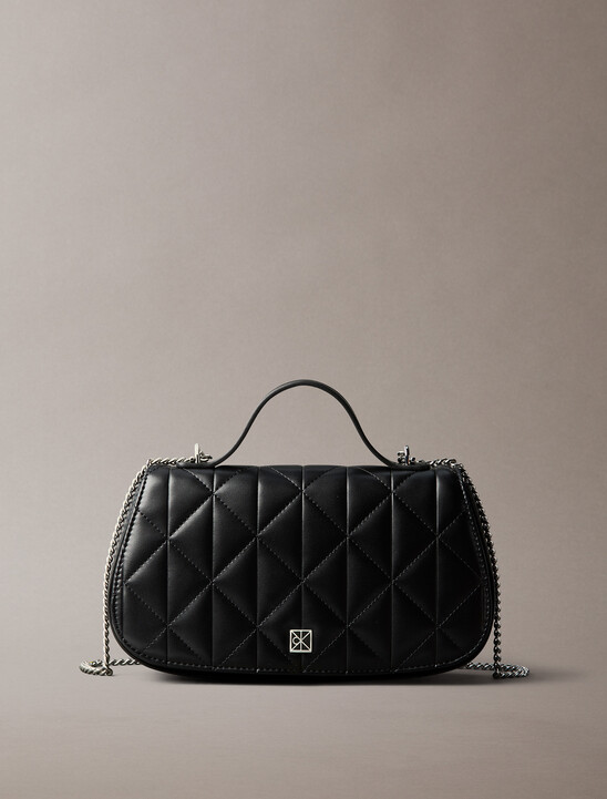 Quilted Emblem Logo Chain Bag