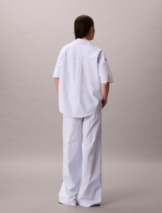 Cotton Poplin Pyjama Button-Down Shirt