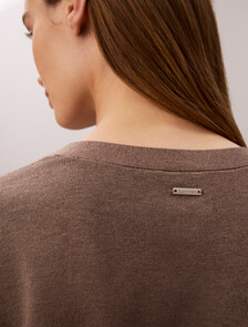 Soft Knit Classic Cardigan, Shiitake Melange, hi-res
