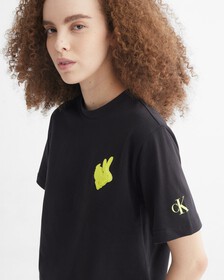 兔年特別版植絨貼飾 T 裇, CK BLACK, hi-res
