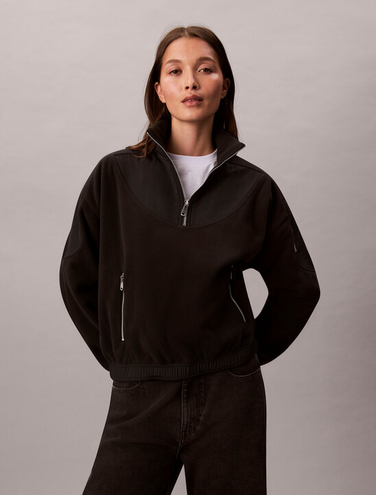Polar Fleece Zip Neck Sweatshirt