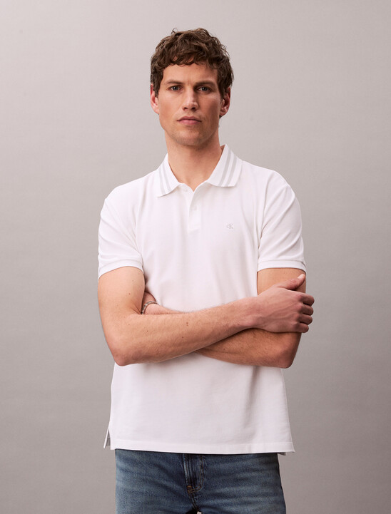 Monogram Logo Pique Tipped Classic Polo Shirt