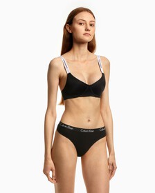 Tailored Logo Lightly Lined Wirefree Bra, Black, hi-res