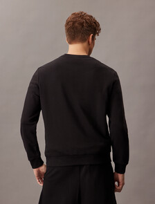 Monogram Terry Crewneck Sweatshirt, Black, hi-res