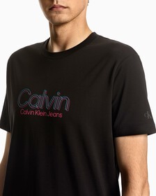 螢光色 CALVIN 修身 T 裇, Ck Black, hi-res