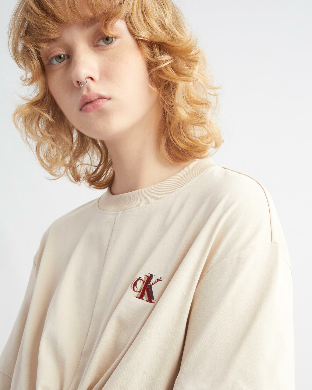 INFINITE COOL 正面飾結 T 裇, Classic Beige, hi-res