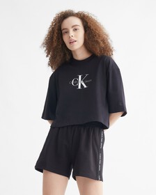 AMPLIFIED HEROES BOXY CROPPED TEE, Ck Black, hi-res
