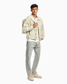 STANDARDS UNBLEACHED MARBLE DYE CONCEALED PLACKET JACKET, UNBLEACHED MARB, hi-res