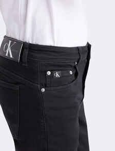 Core Black Skinny Jeans, 90S BLACK CALVIN CUFF UP LOGO, hi-res