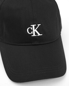 Calvin Klein Embroidered Logo Carryover 棒球帽, BLACK, hi-res