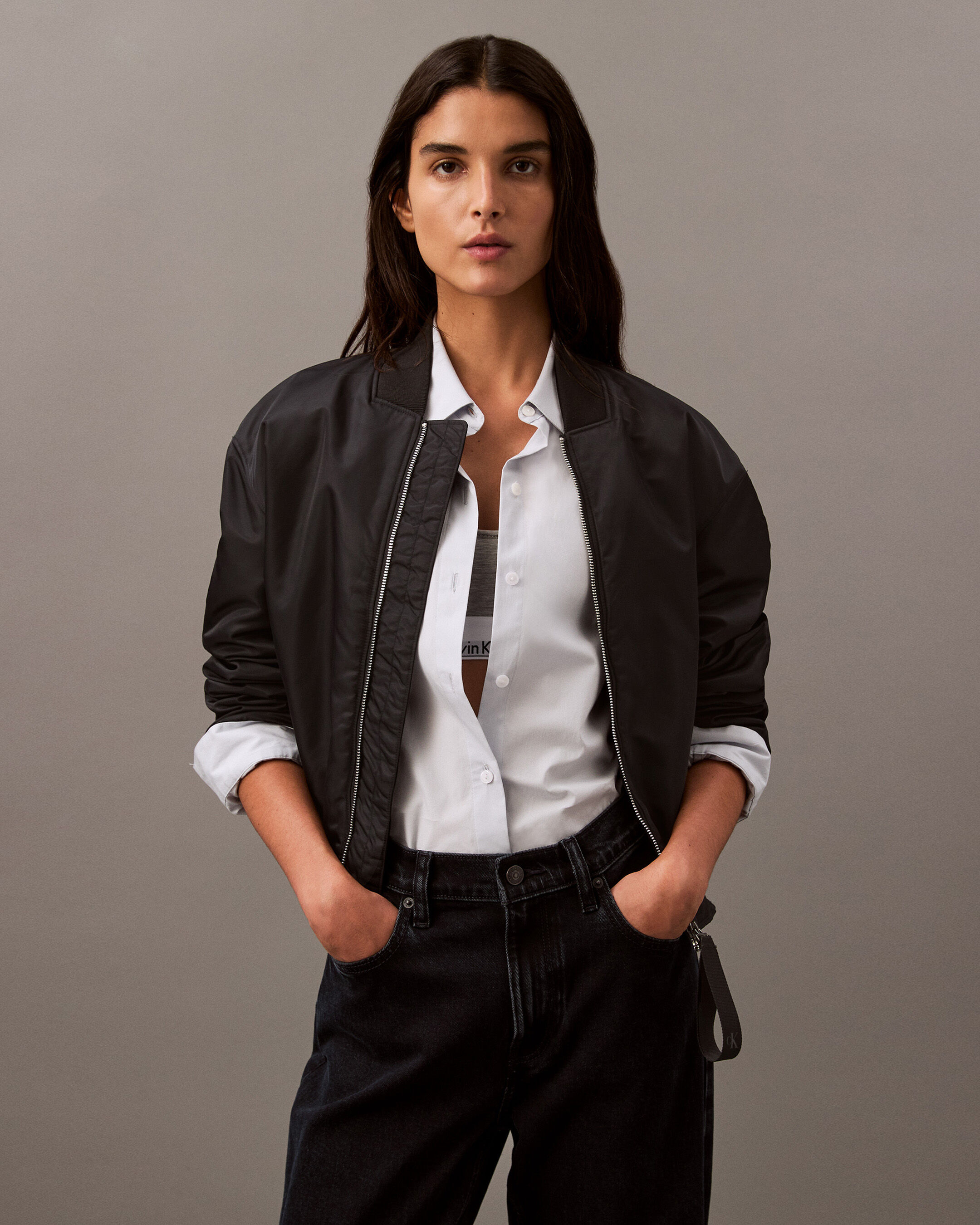 Calvin klein womens bomber jacket clearance