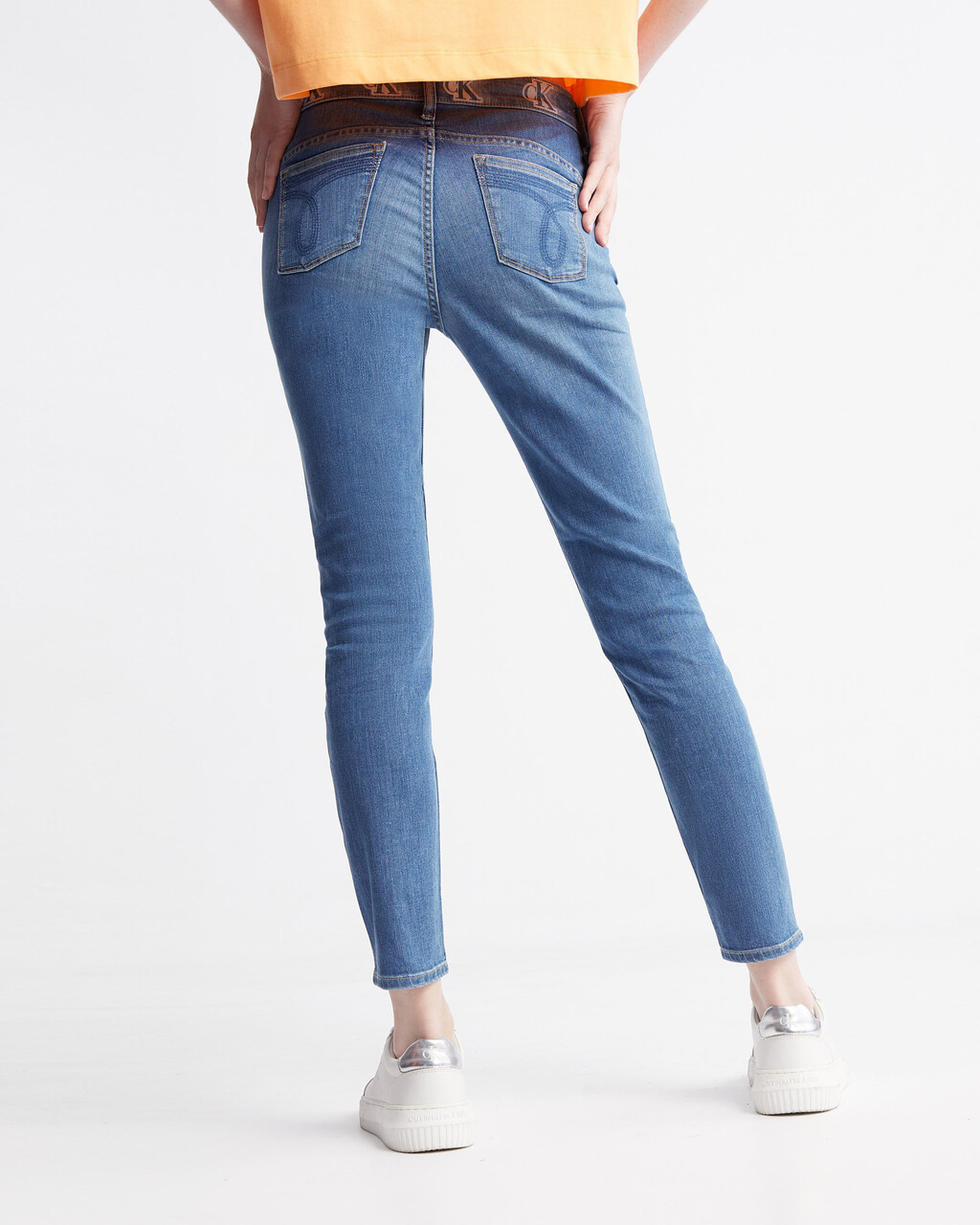 37.5 Body Ankle Jeans, Med Blue Back Emb, hi-res