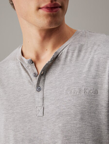 Ultra Soft Modal Henley Sleep T-Shirt, B10 Grey Heather, hi-res