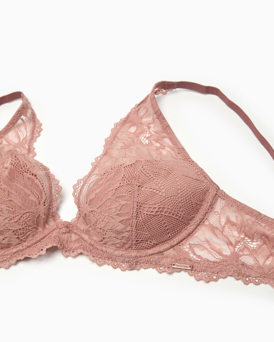 SEDUCTIVE COMFORT LOTUS FLORAL LIGHTLY LINED PLUNGE BRA