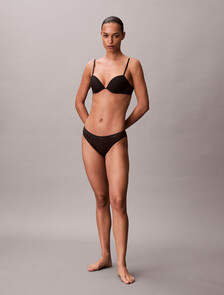 Lightly Lined Demi Bra - Icon Logo Lace, Black, hi-res