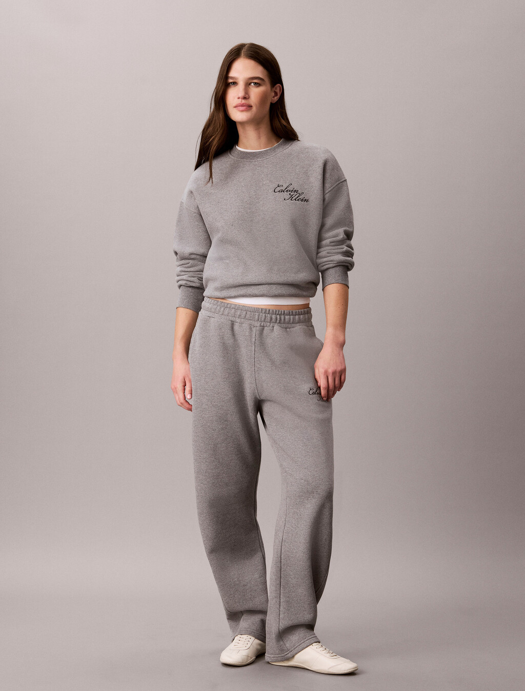 Cotton Fleece Bubble Hem Sweatshirt, Medium Grey Heather, hi-res