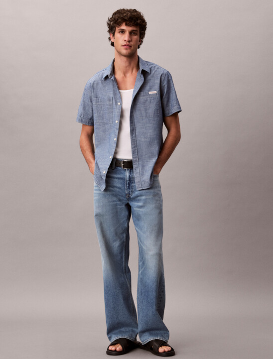 Cotton Chambray Short Sleeve Shirt