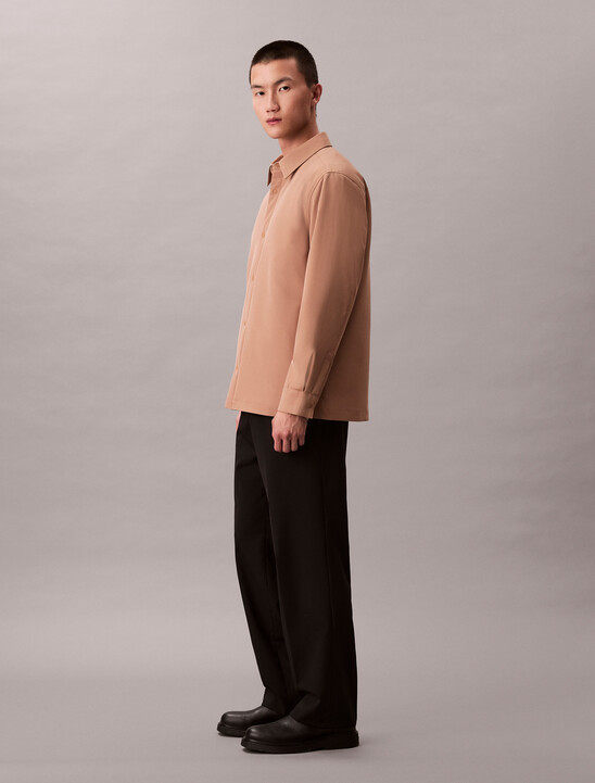 Solid Twill Shirt Jacket