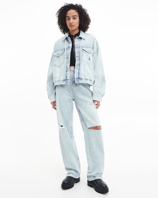 OVERSIZED CROPPED DENIM JACKET, Denim Light, hi-res