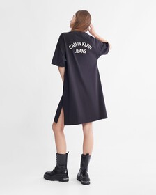 學院風寬鬆 T 恤洋裝, Ck Black, hi-res