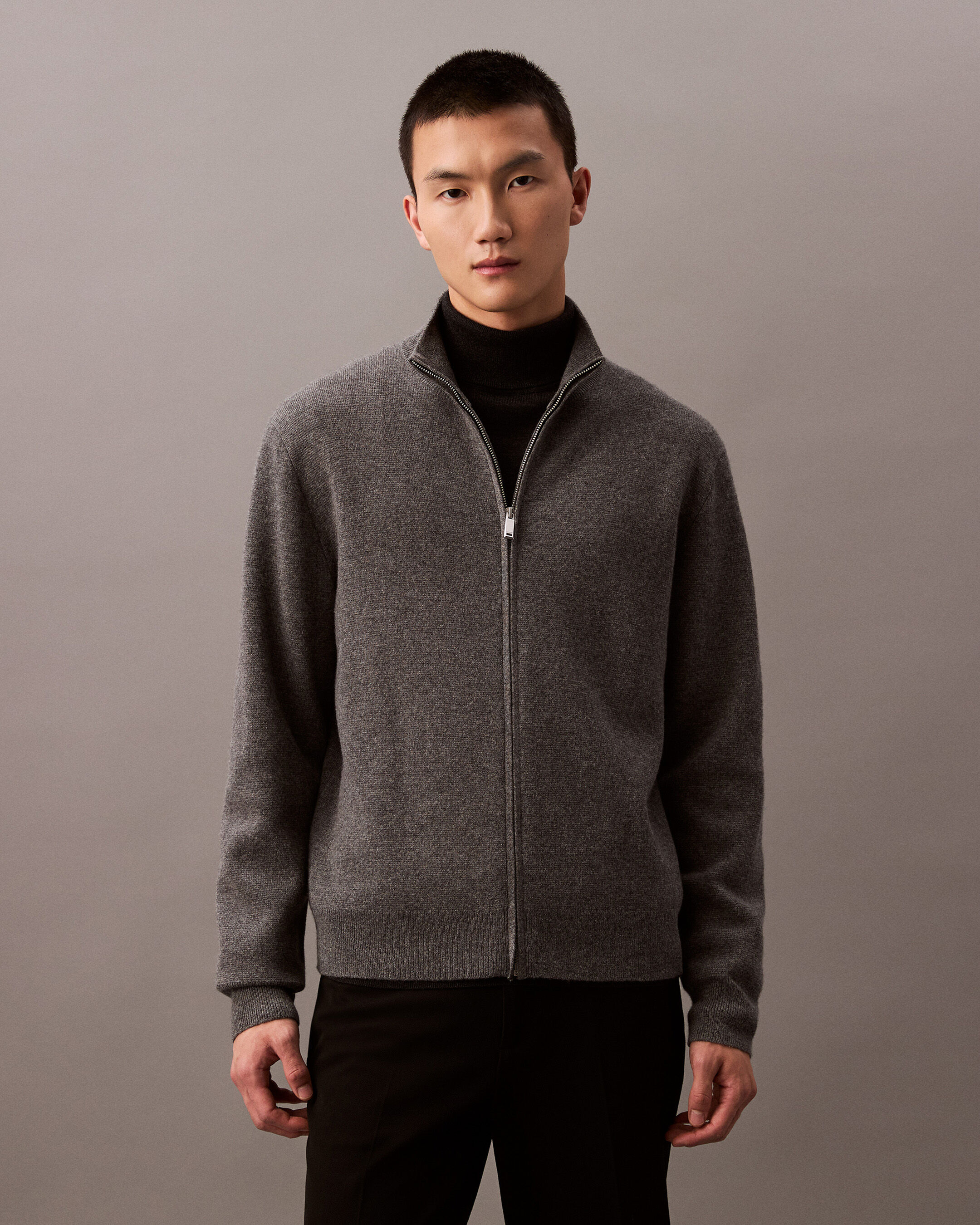 Cashmere Full Zip Sweater grey Calvin Klein Hong Kong
