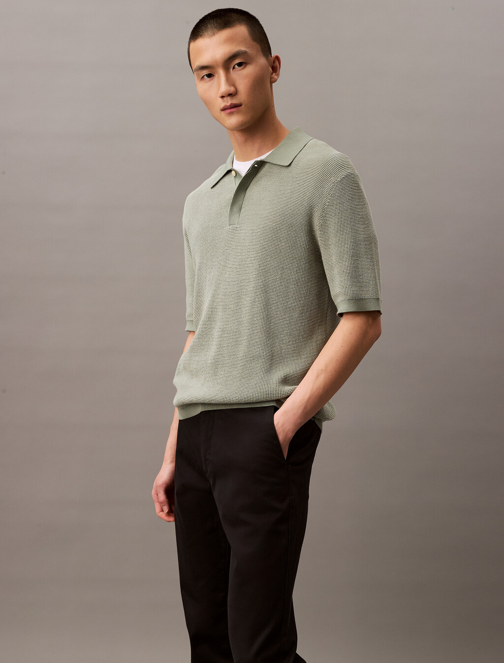 Stretch Cotton Slim Chino, Black, hi-res