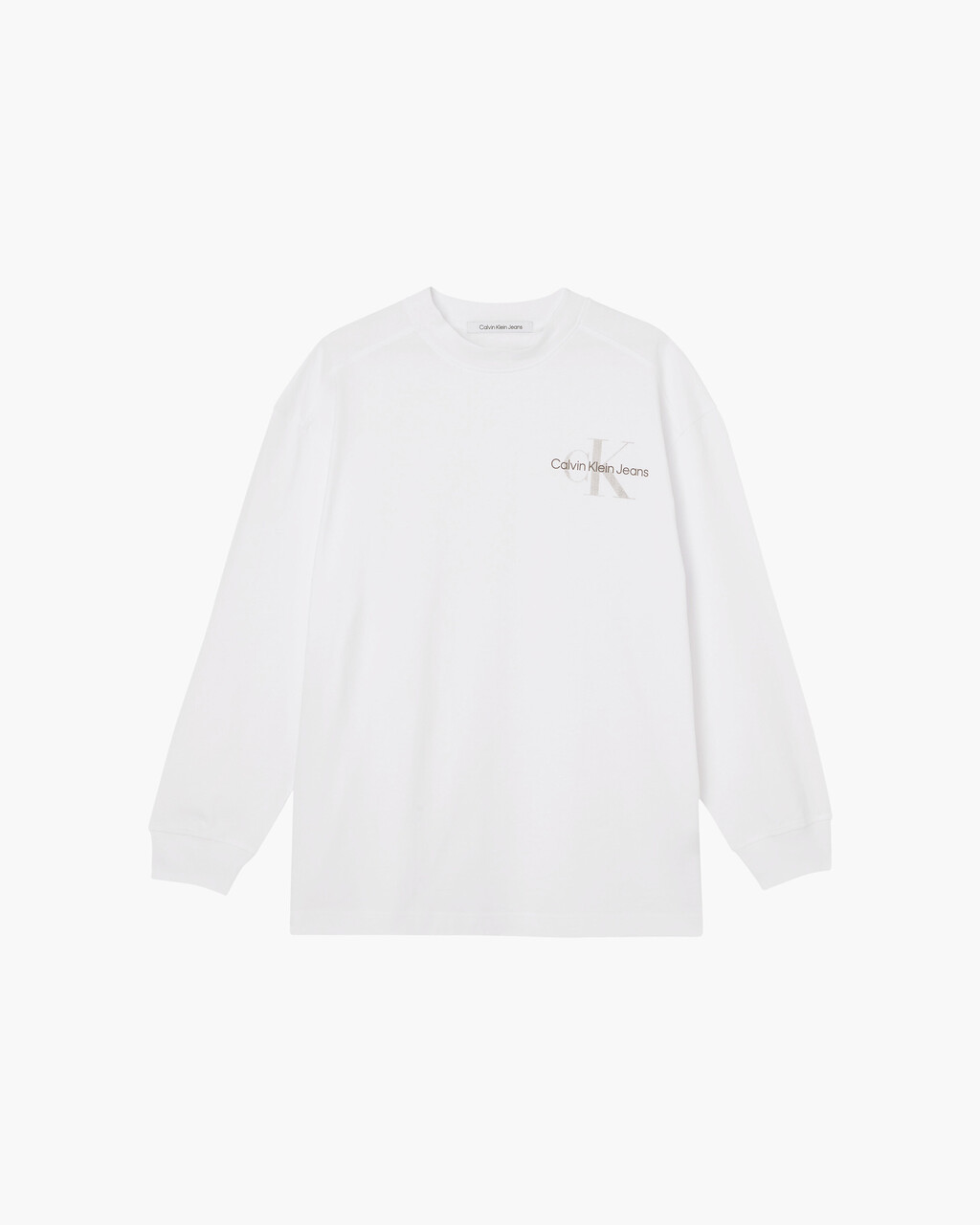 GENDER NETURAL MONOGRAM 長袖 T 裇, Bright White, hi-res