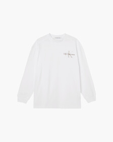 GENDER NETURAL MONOGRAM 長袖 T 裇, Bright White, hi-res